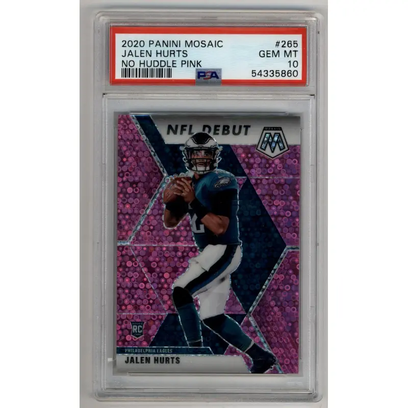 Jalen Hurts 2020 Mosaic No Huddle Pink 06/20 #265 PSA 10 Gem Mint