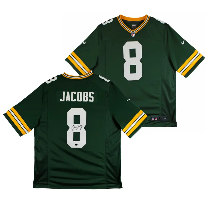Packers Josh Jacobs Authentic Signed Green Nike Game Jersey BAS Witnessed