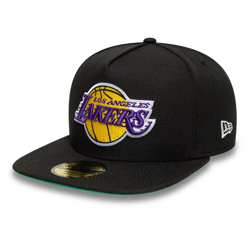 LA Lakers NBA Flat Black 59FIFTY A-Frame Fitted Cap