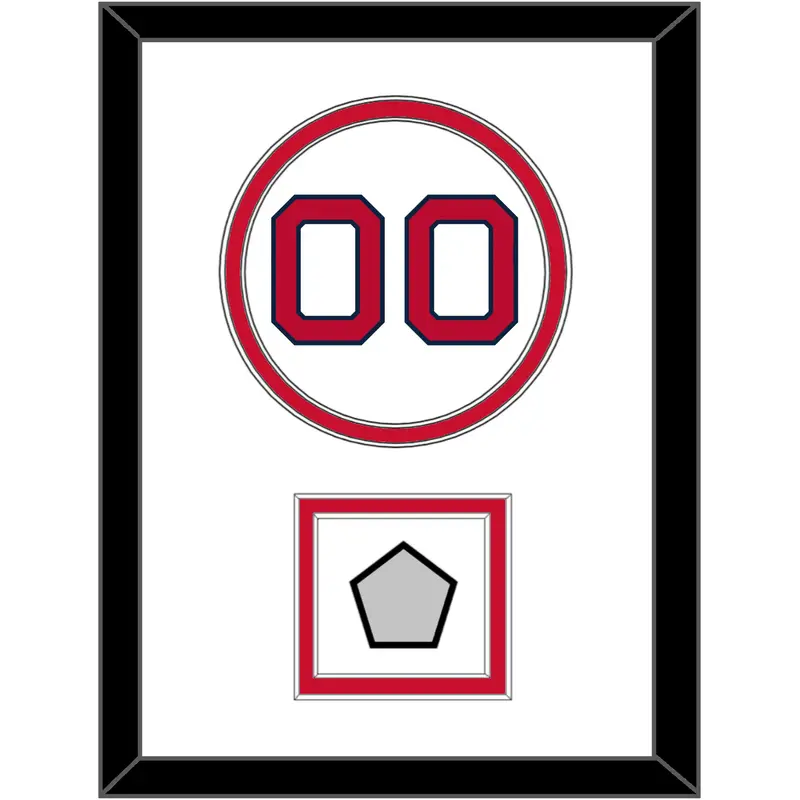 Boston Number & World Series Champions Patch - Home White - Double Mat 1
