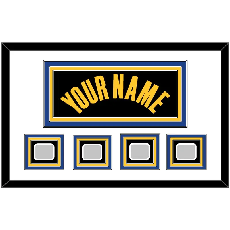 Golden State Name & 4 Finals Patches - Black City (2021-2022) - Triple Mat 1