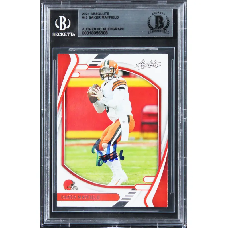 Browns Baker Mayfield Authentic Signed 2021 Absolute #45 Card BAS Slabbed
