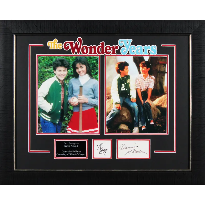 Danica McKellar & Fred Savage Wonder Years Signed Framed Display BAS #AD04916