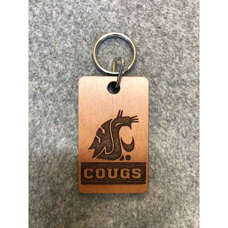 Wood Cougars Logo Keychain