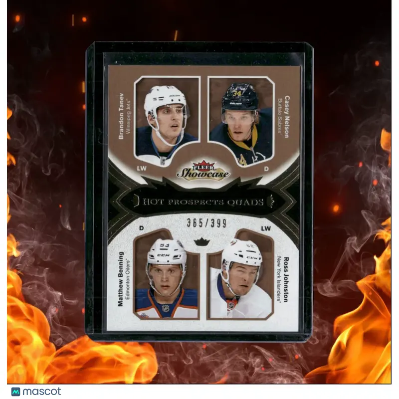 2016-17 Fleer Showcase Tanev / Nelson / Benning / Johnston Hot Prospects Quads