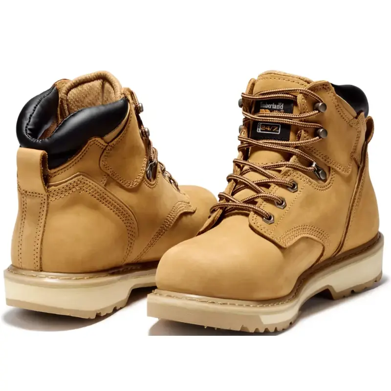 TIMBERLAND PRO MENS WORK BOOTS, TAN, PIT BOSS 6" STEEL TOE, 33031 M SK