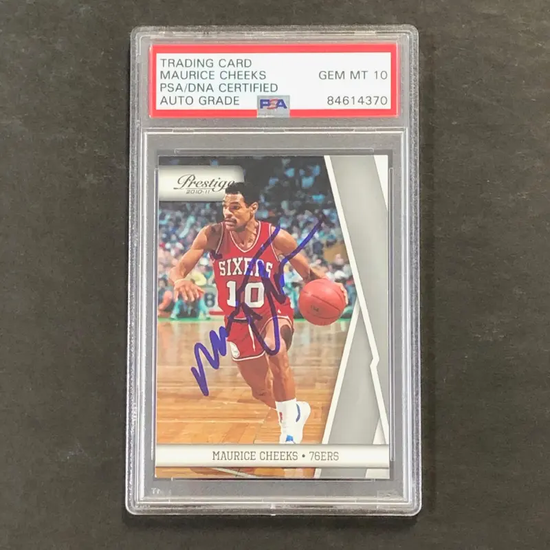 2010-11 Panini Prestige #140 Maurice Cheeks Signed Card AUTO 10 PSA Slabbed 76ers