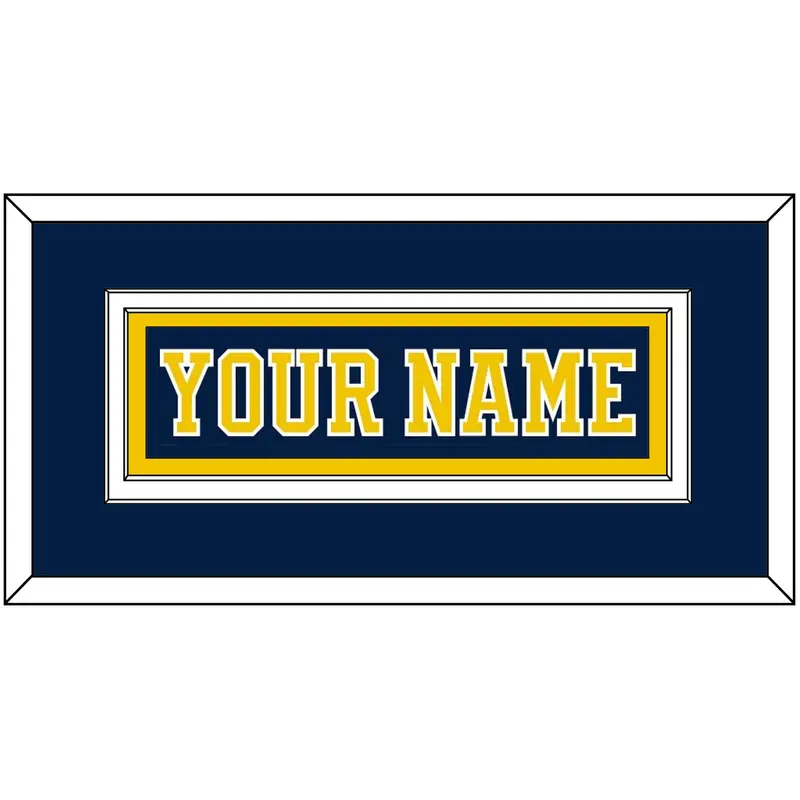 Michigan Hockey Nameplate - Road Blue (2019-2020) - Double Mat 2