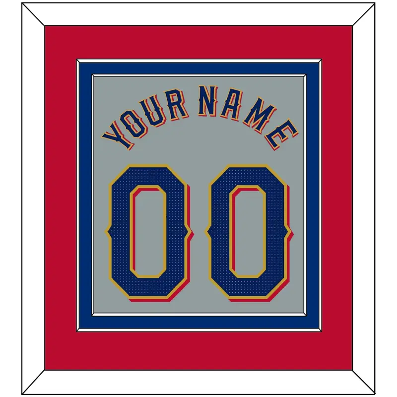 Texas Name & Number - Road Gray - Double Mat 4