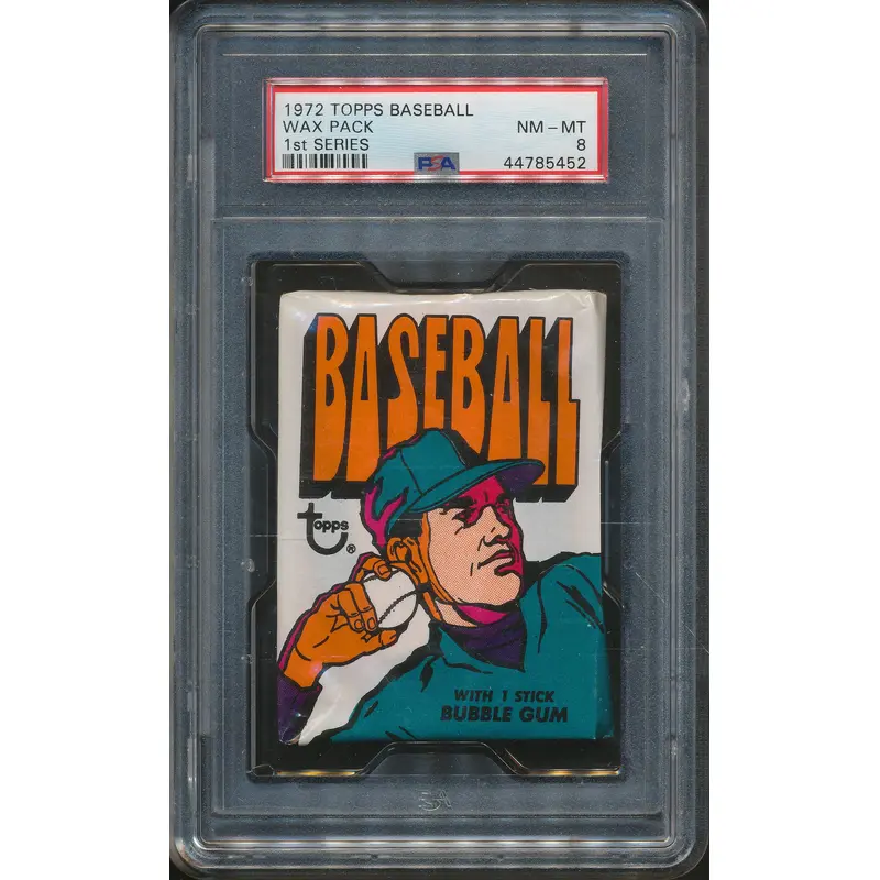 1972 Topps Baseball Unopened Series 1 Wax Pack PSA 8 (read)