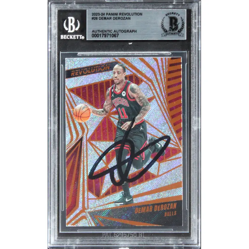 Bulls DeMar DeRozan Authentic Signed 2023 Panini Revolution #26 Card BAS Slabbed