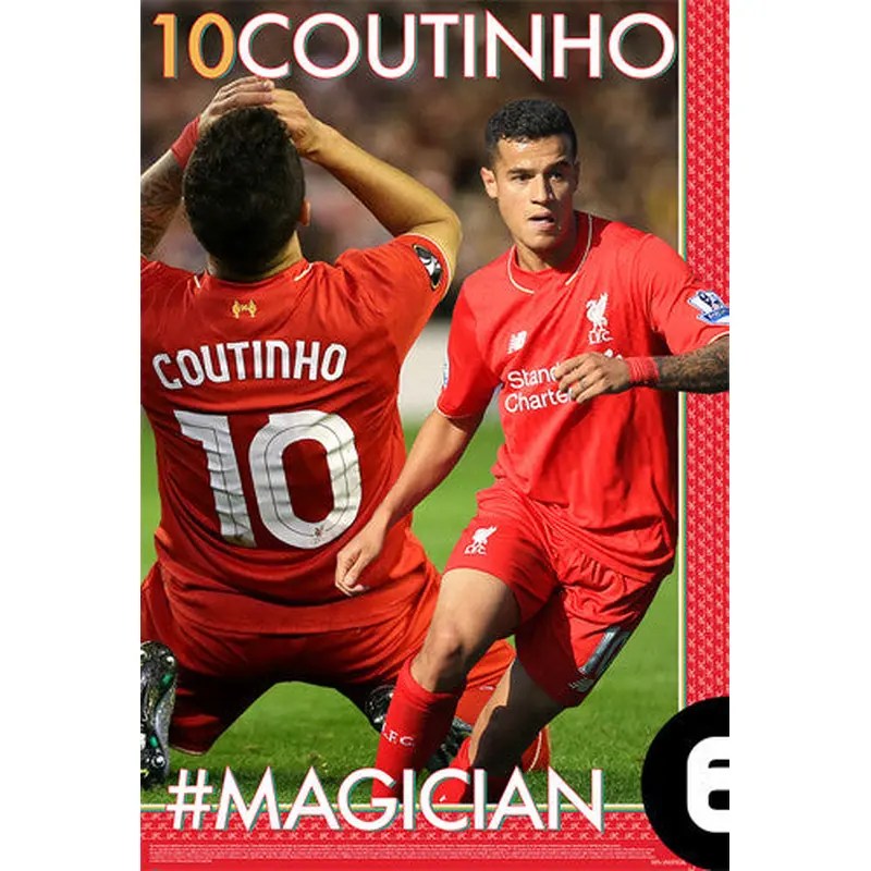 Philippe Coutinho "#MAGICIAN" Liverpool FC EPL Soccer Poster - Starz