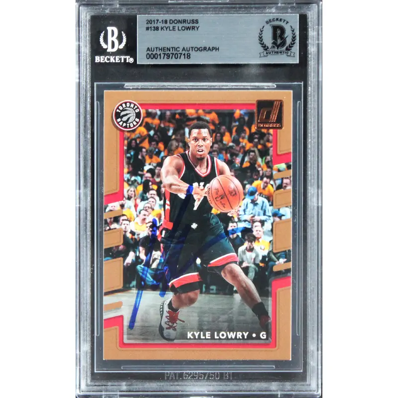 Raptors Kyle Lowry Authentic Signed 2017 Donruss #138 Card BAS Slabbed