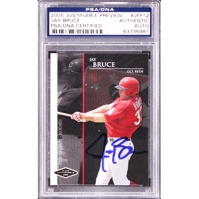 Reds Jay Bruce Signed 2005 Justifiable Preview #JFP12 Rookie Card PSA/DNA Slab