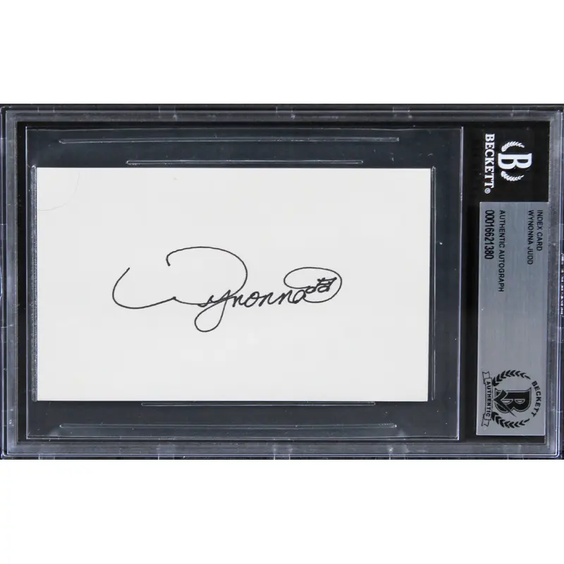 Wynonna Judd Singer Authentic Signed 3x5 Index Card Autographed BAS Slabbed