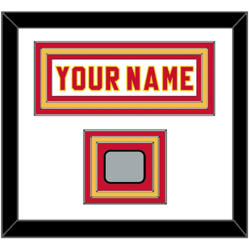 Calgary Nameplate & Stanley Cup Finals Jersey Patch - Home White (1980-1994) - Triple Mat 1