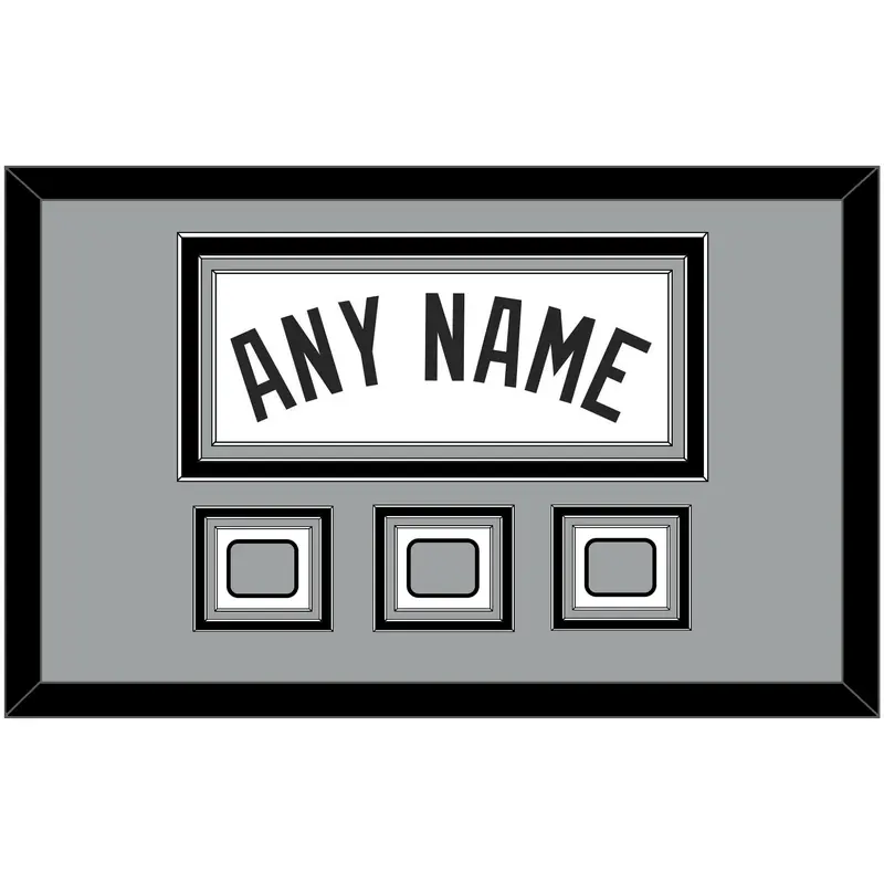 San Antonio Name With 3 Champions Banner Patches - Home White (2002-2017) - Triple Mat 3
