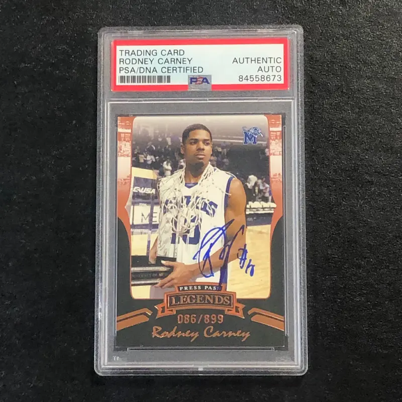 2006 Press Pass Legends #7 Rodney Carney Signed Card AUTO PSA Slabbed
