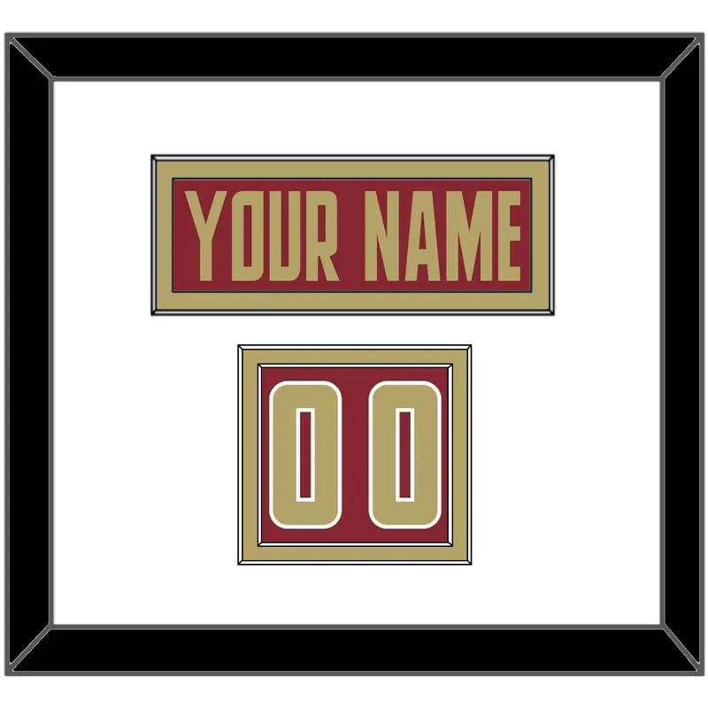 Boston College Nameplate & Number (Shoulder) - Road Maroon (2011-2015) - Double Mat 1