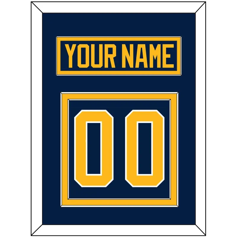 Buffalo Nameplate & Number (Back) - Home Blue (2010-2020) - Double Mat 2