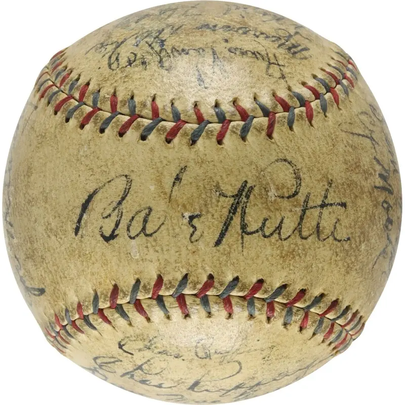Babe Ruth & Lou Gehrig 1934 New York Yankees Team Signed Baseball PSA DNA COA