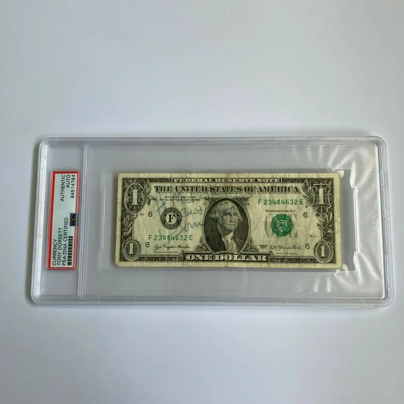 Tony Dorsett Signed Autographed $1 One Dollar Bill PSA DNA COA