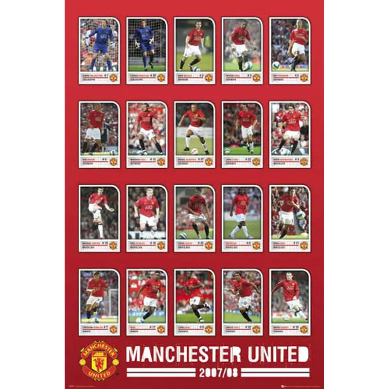 Manchester United "Super 20" (2007/08) EPL Football Soccer Poster  - GB Posters