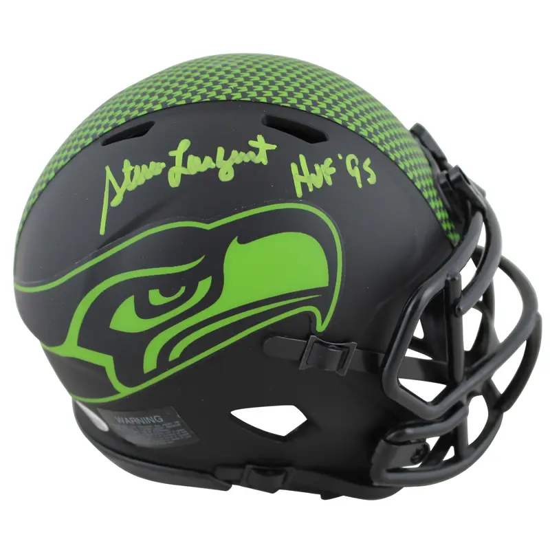 Seahawks Steve Largent "HOF 95" Authentic Signed Eclipse Speed Mini Helmet BAS