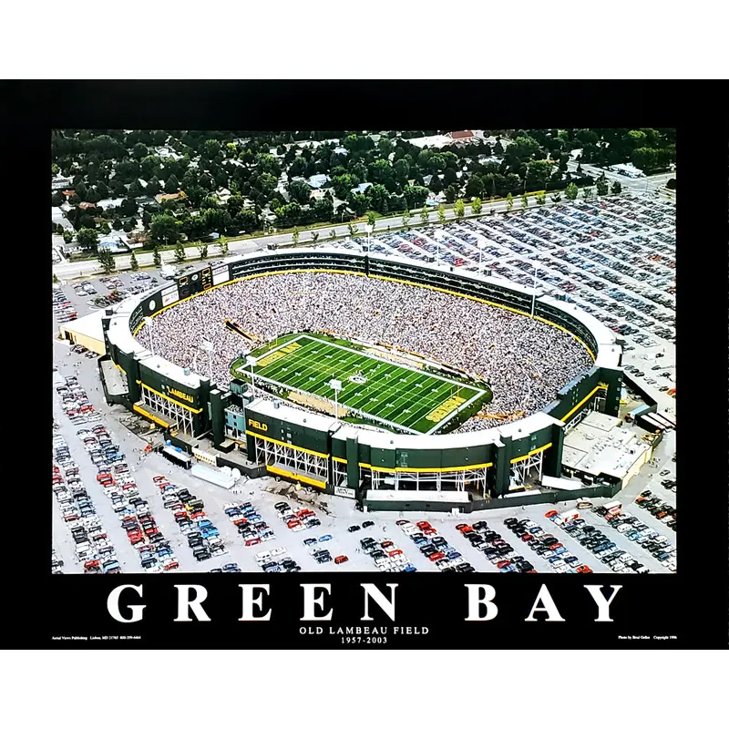 Green Bay Packers "Old Lambeau Field" (1996) Poster Print - Aerial Views Inc.