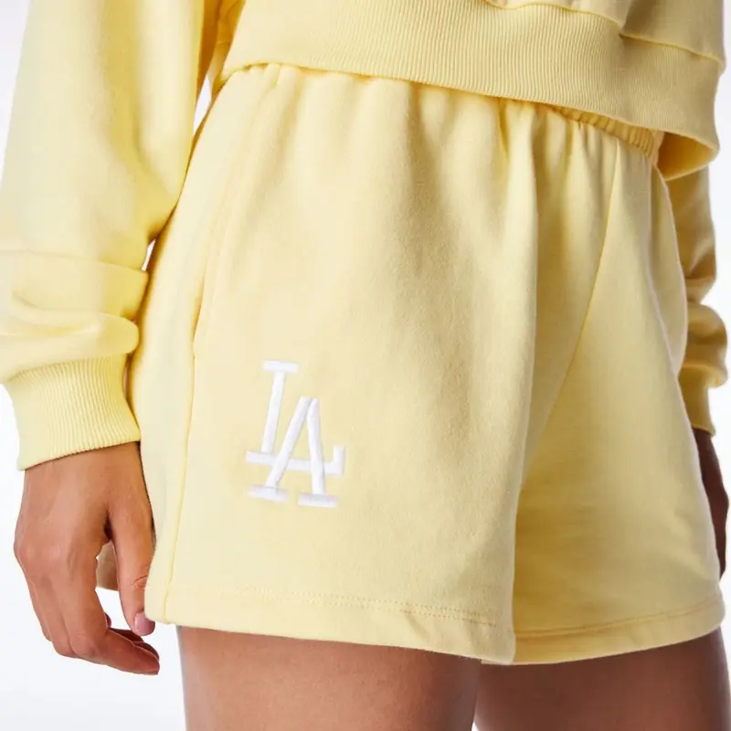 LA Dodgers Womens MLB League Essential Pastel Yellow Shorts