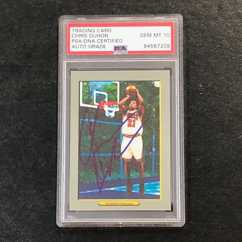 2006-07 Topps Turkey Red #65 Chris Duhon Signed Card AUTO 10 PSA Slabbed Bulls