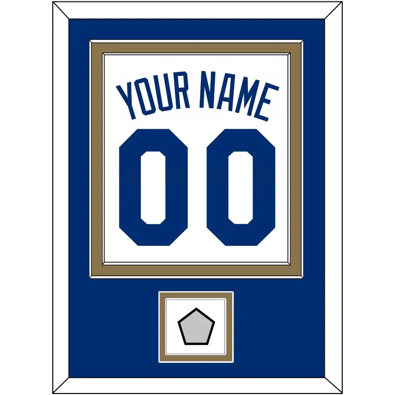 Kansas City Name, Number & 2015 World Series Champions Patch - Home White - Double Mat 2