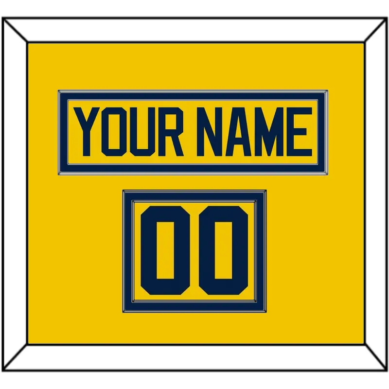 Michigan Hockey Nameplate & Number (Shoulder) - Alternate Maize - Double Mat 2