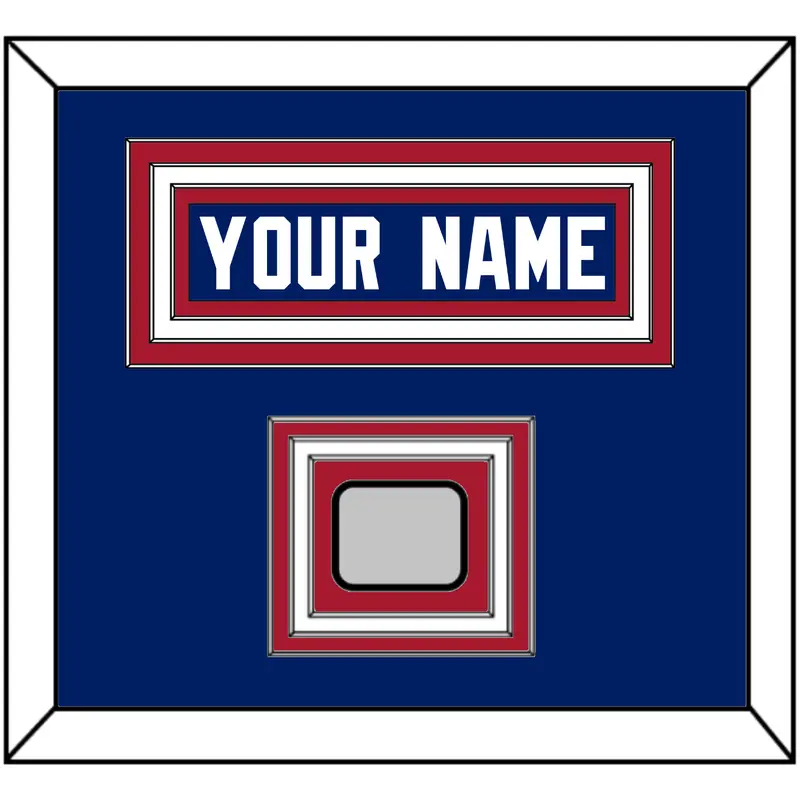 New York Nameplate & Super Bowl Jersey Patch - Home Blue - Triple Mat 1