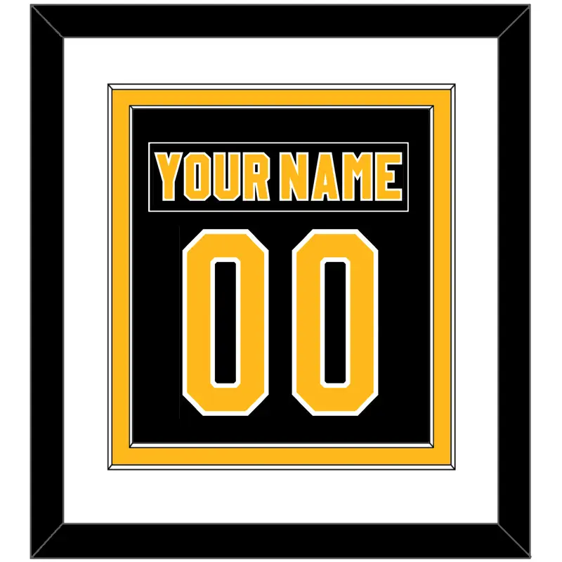Pittsburgh Nameplate & Number (Back) Combined - Road Black (1980-1981) - Double Mat 1