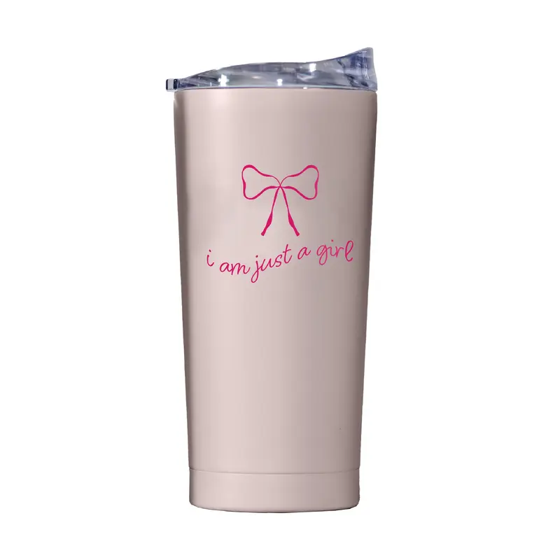 Just A Girl 20oz Pink Bow Powder Coat Tumbler