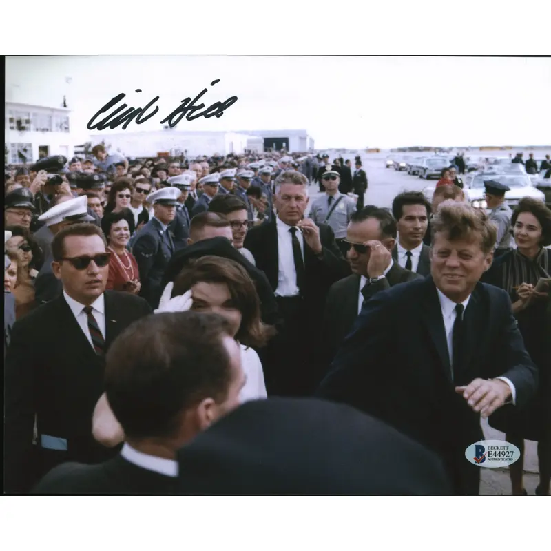 Clint Hill JFK Assassination Secret Service Agent Signed 8x10 Photo BAS #E44927