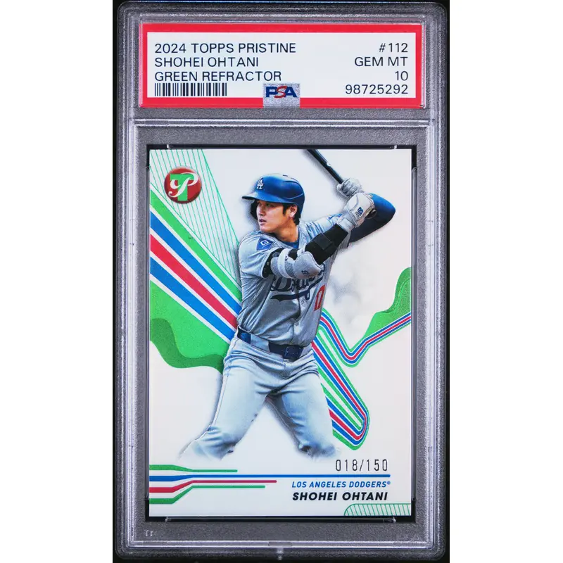 Shohei Ohtani 2024 Topps Pristine Green Refractor #18/150 PSA 10 Gem Mint