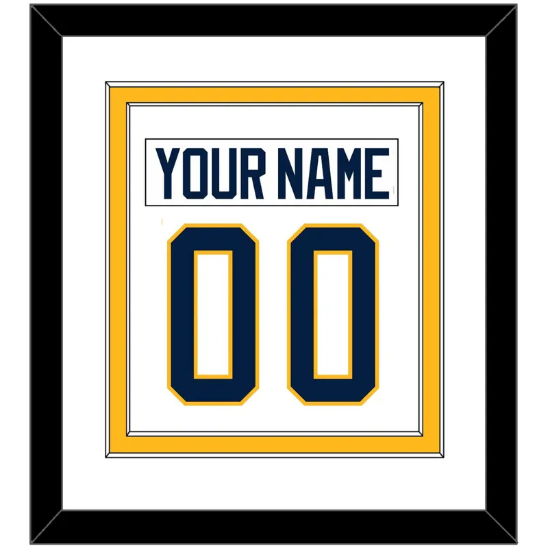 Buffalo Nameplate & Number (Back) Combined - Road White (2010-2020) - Double Mat 2