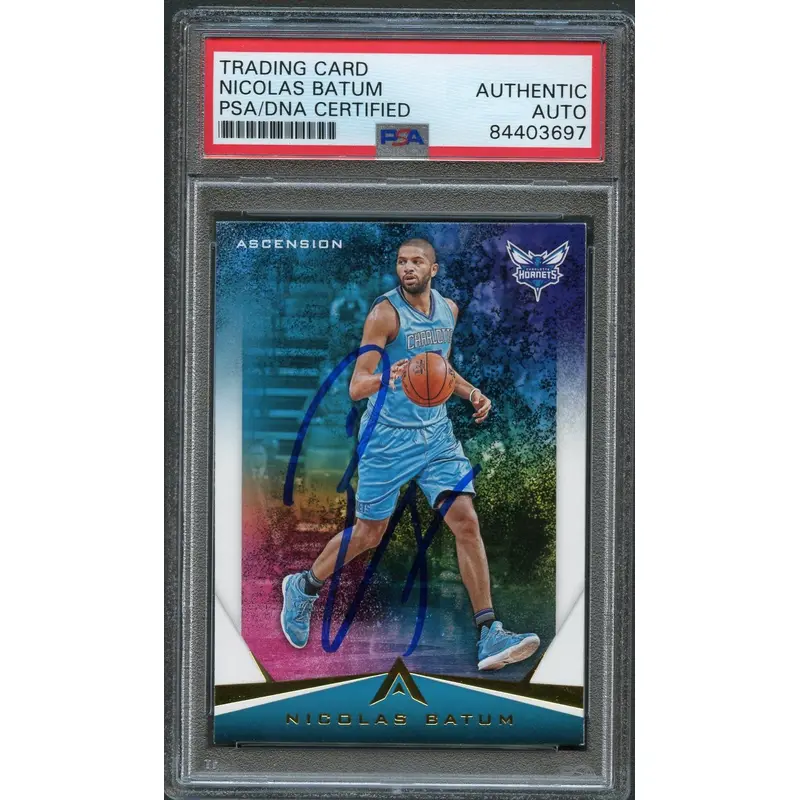 2017-18 Panini Ascension #65 Nicolas Batum Signed Card AUTO PSA Slabbed Hornets