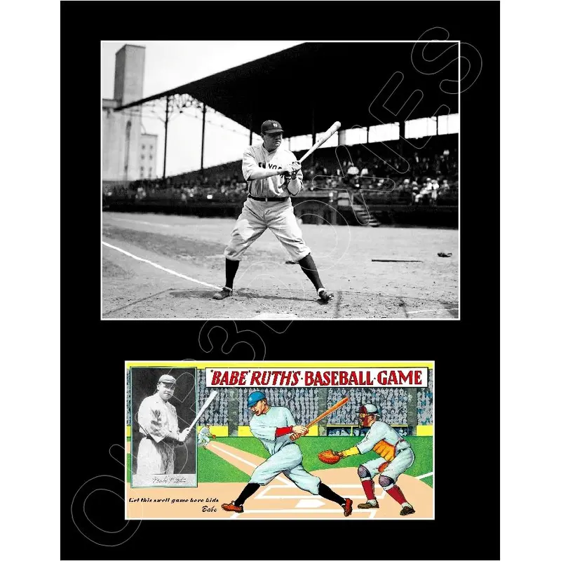 Babe Ruth 1936 Game Matted Photo Display 11X14 - New York Yankees - 1605