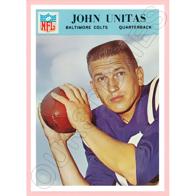 Johnny Unitas 1966 Philadelphia Football Reproduction Card - 4518