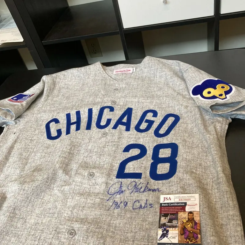Rare Jim Hickman Signed Inscribed Authentic 1969 Chicago Cubs Jersey JSA COA