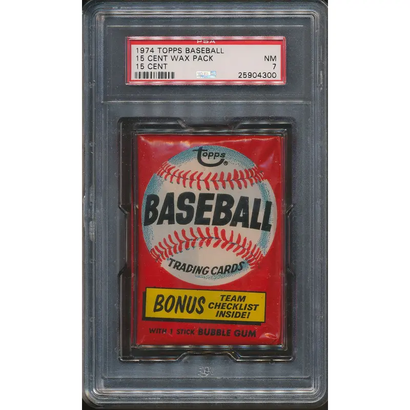 1974 Topps Baseball Unopened Wax Pack PSA 7