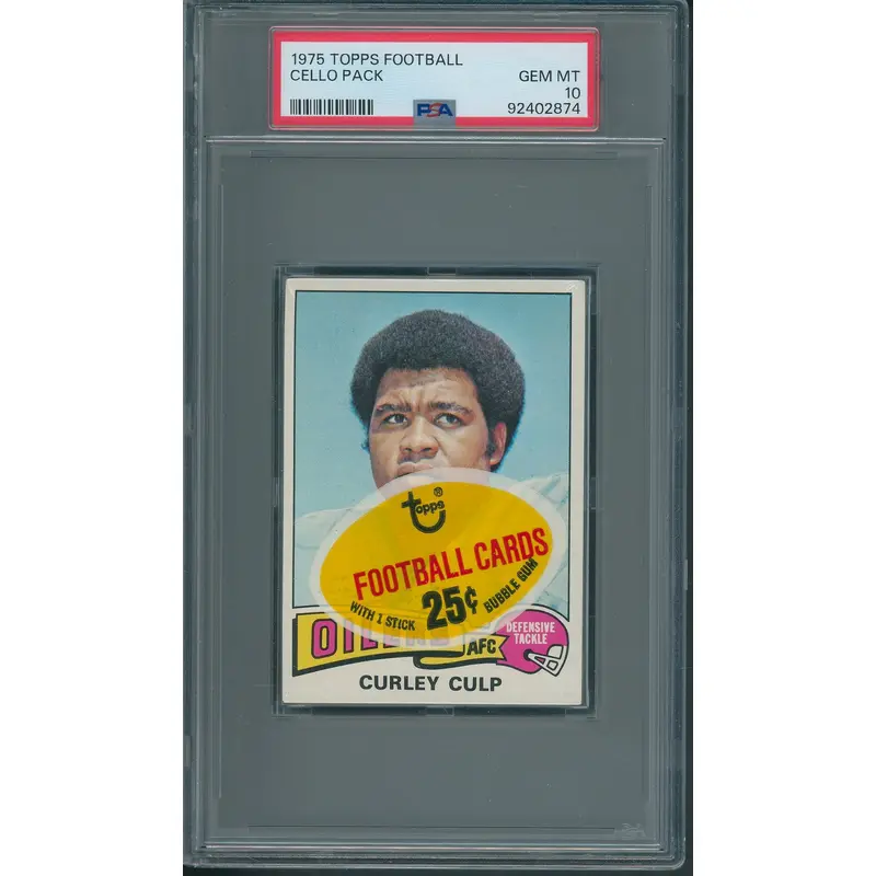 1975 Topps Football Unopened Cello Pack PSA 10 Curley Culp Top *2874