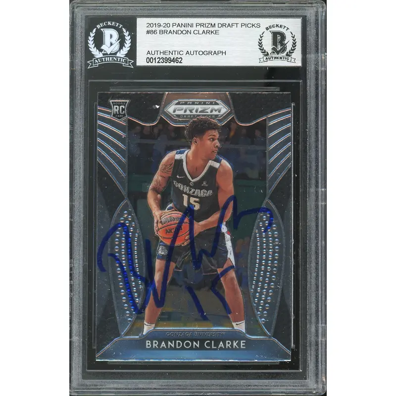 Grizzlies Brandon Clarke Signed 2019 Panini Prizm DP #86 Rookie Card BAS Slabbed