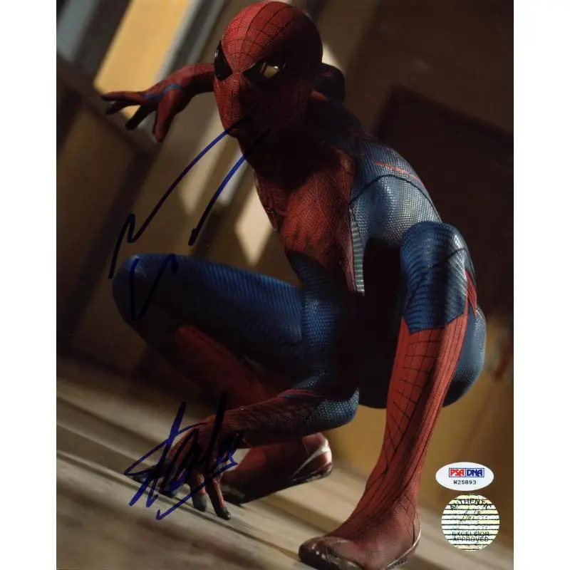 Stan Lee & Andrew Garfield Spider-Man Signed Authentic 8X10 Photo PSA #W25893