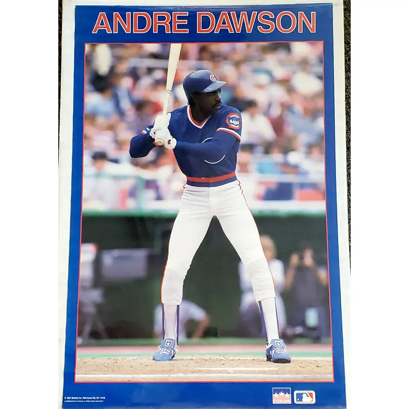 Andre Dawson "MVP Season" Chicago Cubs Vintage MLB Action Poster - Starline 1987