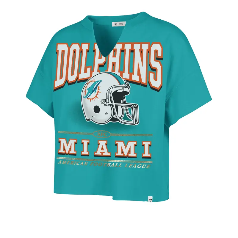 MIAMI DOLPHINS ELATION '47 OVERSIZED NOTCH NECK TEE WOMENS