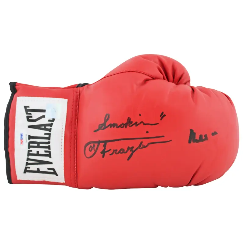 Muhammad Ali & Joe Frazier Signed Red Everlast Boxing Glove PSA/DNA #7A02082